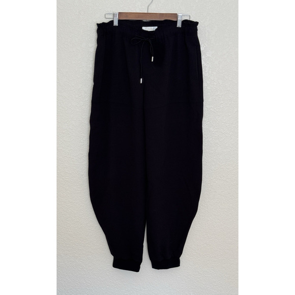 Chloe Crepe Joggers Pants Black Baggy Pull On 40, 8 US Modern Luxury Classic - Picture 4 of 10